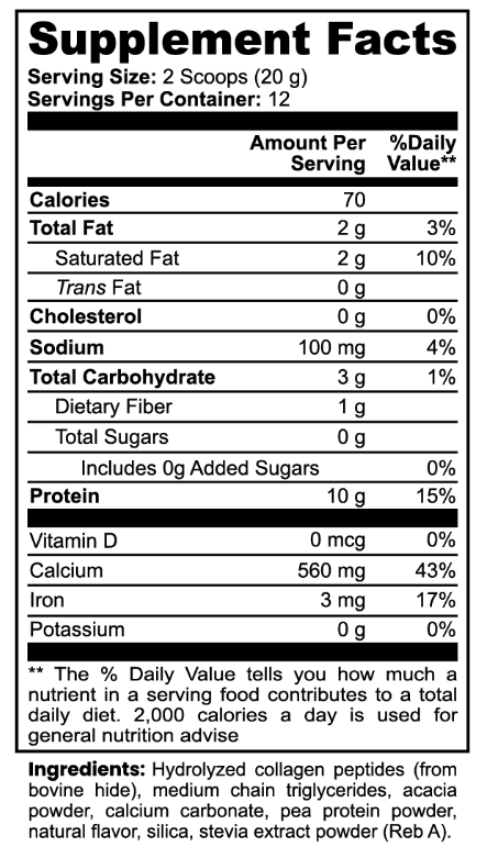 Grass-Fed Collagen Creamer (Vanilla)